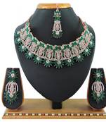 Green designer function wear ad necklace set