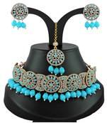 Turquoise designer function wear ad necklace set
