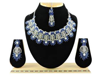 Blue designer function wear ad necklace set 1