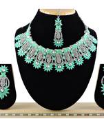 Green designer function wear ad necklace set
