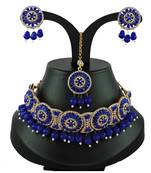 Blue designer function wear ad necklace set