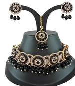 Black designer function wear ad necklace set