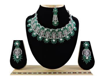 Green designer function wear ad necklace set 1