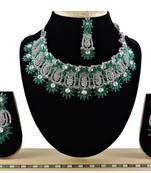 Green designer function wear ad necklace set
