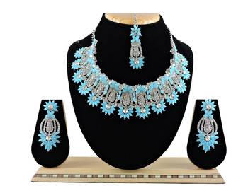 Turquoise designer function wear ad necklace set 1