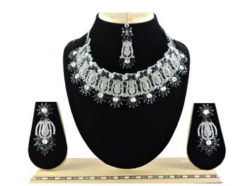 Black designer function wear ad necklace set 1