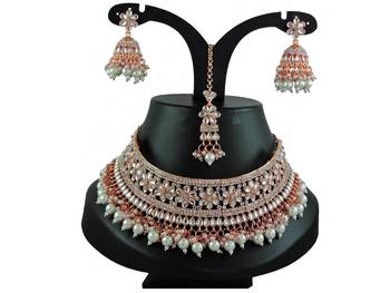 Multicolor designer function wear ad necklace set 1