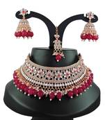 Red designer function wear ad necklace set