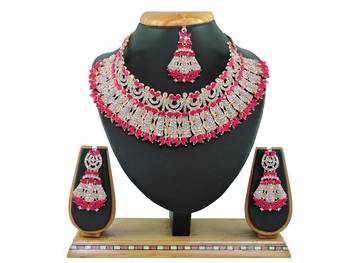 Red designer function wear ad necklace set 1