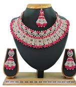 Red designer function wear ad necklace set