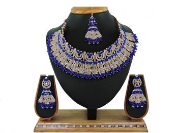 Blue designer function wear ad necklace set 1