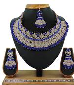 Blue designer function wear ad necklace set