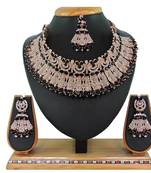 Black designer function wear ad necklace set