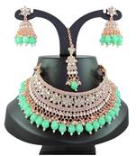 Green designer function wear ad necklace set