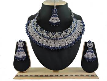 Blue designer function wear ad necklace set 1