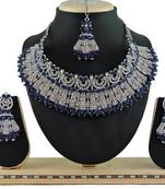 Blue designer function wear ad necklace set