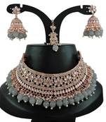 Grey designer function wear ad necklace set