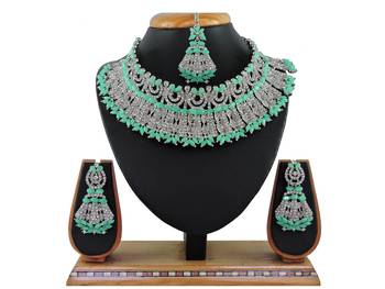 Green designer function wear ad necklace set 1