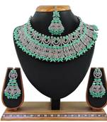 Green designer function wear ad necklace set