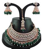 Green designer function wear ad necklace set