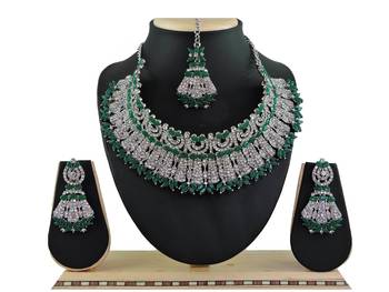 Green designer function wear ad necklace set 1