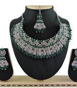 Green designer function wear ad necklace set