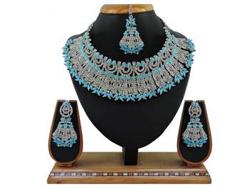 Turquoise designer function wear ad necklace set 1