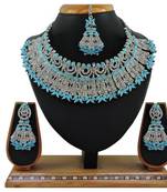 Turquoise designer function wear ad necklace set