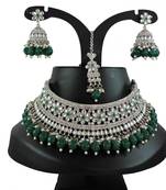 Green designer function wear ad necklace set