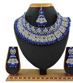 Blue designer function wear ad necklace set