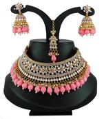 Pink designer function wear ad necklace set