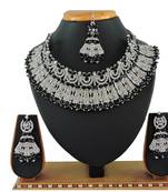 Black designer function wear ad necklace set