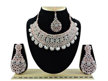 Multicolor designer function wear ad necklace set 1