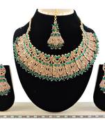 Green designer function wear ad necklace set