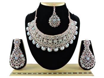 Multicolor designer function wear ad necklace set 1