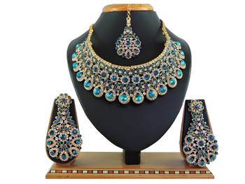 Turquoise designer function wear ad necklace set 1
