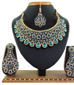 Turquoise designer function wear ad necklace set