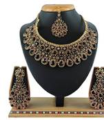 Black designer function wear ad necklace set
