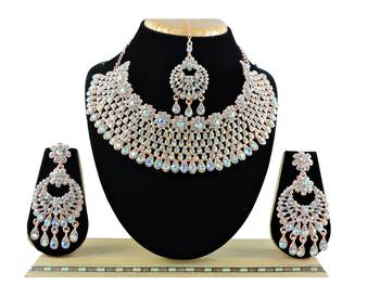 Multicolor designer function wear ad necklace set 1