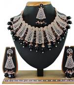 Black designer function wear ad necklace set