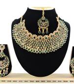 Green designer function wear ad necklace set