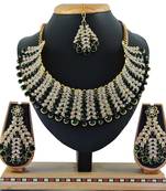 Green designer function wear ad necklace set