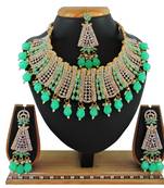 Green designer function wear ad necklace set