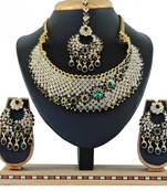Green designer function wear ad necklace set