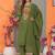 Green Embroidered Cotton Kurta and Pant Set with Dupatta