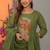 Green Embroidered Cotton Kurta and Pant Set with Dupatta