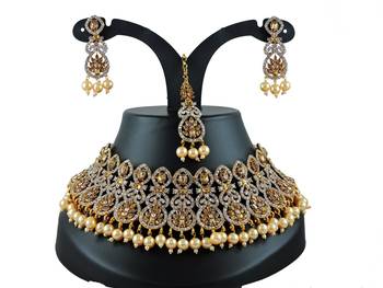 Multicolor designer function wear ad necklace set 1