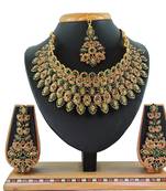 Green designer function wear ad necklace set