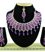 Purple designer function wear ad necklace set