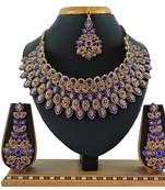Blue designer function wear ad necklace set